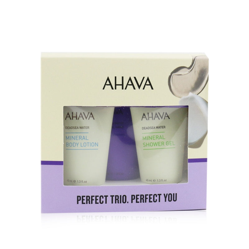 Ahava Deadsea Water Perfect Mineral Body Trio Set: Hand Cream 40ml + Body Lotion 40ml + Shower Gel 40ml 