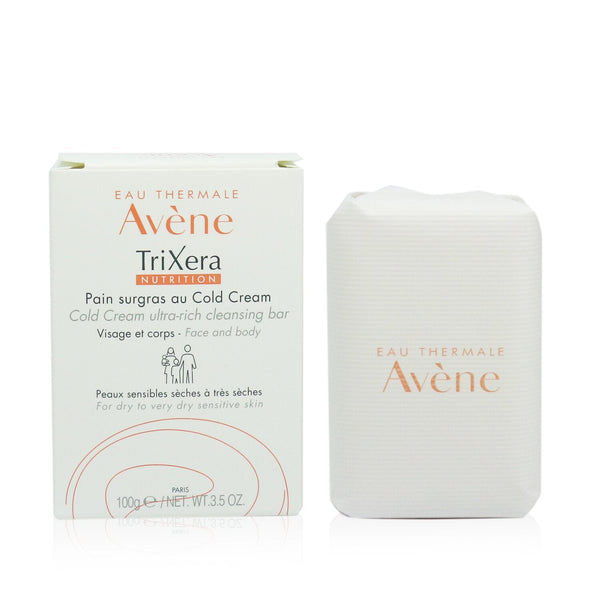 Avene TriXera Nutrition Cold Cream Ultra-Rich Face & Body Cleansing Bar - For Dry to Very Dry Sensitive Skin 