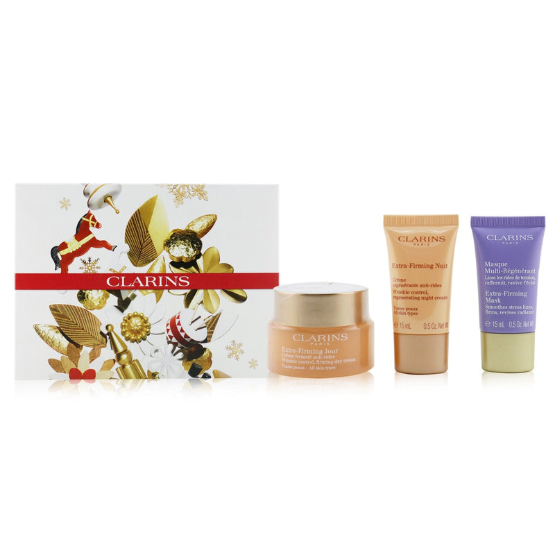 Clarins Extra-Firming Collection: Day Cream 50ml/1.7oz + Night Cream 15ml/0.5oz + Mask 15ml/0.5oz + Bag  3pcs+1bag
