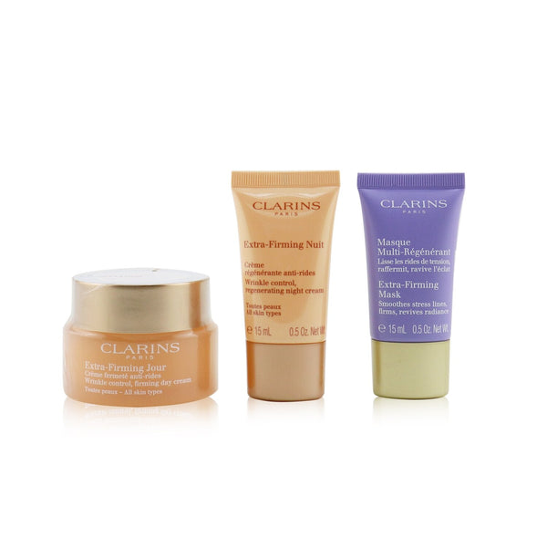 Clarins Extra-Firming Collection: Day Cream 50ml/1.7oz + Night Cream 15ml/0.5oz + Mask 15ml/0.5oz + Bag  3pcs+1bag