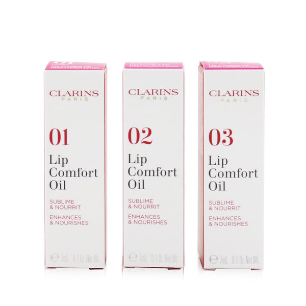 Clarins Instant Light Lip Comfort Oil Trio Set (01 Honey, 02 Raspberry, 03 Red Berry) 