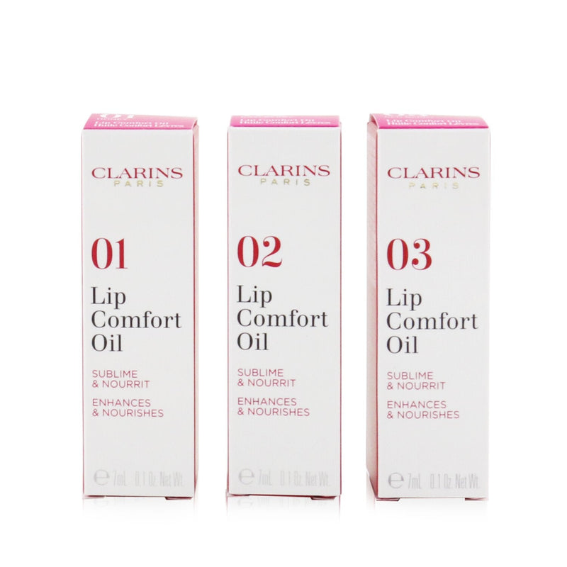 Clarins Instant Light Lip Comfort Oil Trio Set (01 Honey, 02 Raspberry, 03 Red Berry) 