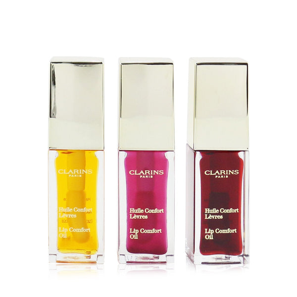 Clarins Instant Light Lip Comfort Oil Trio Set (01 Honey, 02 Raspberry, 03 Red Berry) 
