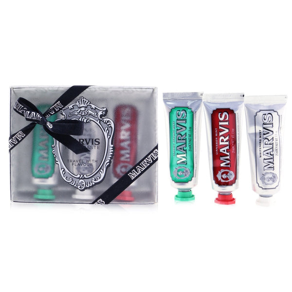 Marvis Travel Set: 1xClassic Strong Mint Toothpaste+1xWhitening Mint Toothpaste+1xCinnamon Mint Toothpaste 