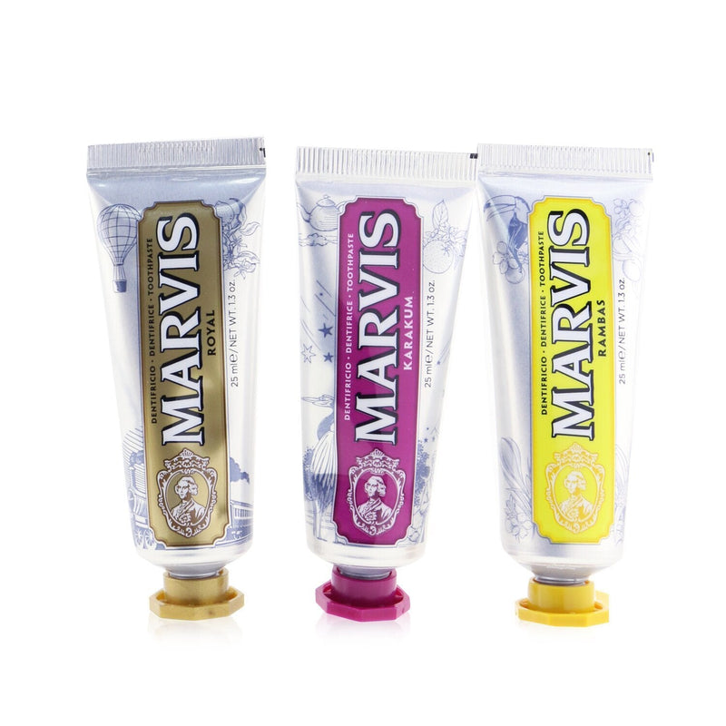 Marvis Wonders Of The World Travel Set: 1xKarakum Toothpaste+1xRoyal Toothpaste+1xRambas Toothpaste 