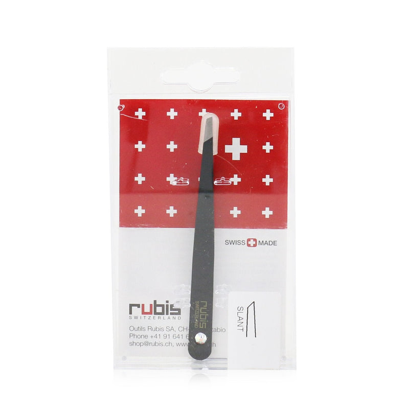 Rubis Tweezers Classic Swarovski - # Black With Diamond Swarovski Gem