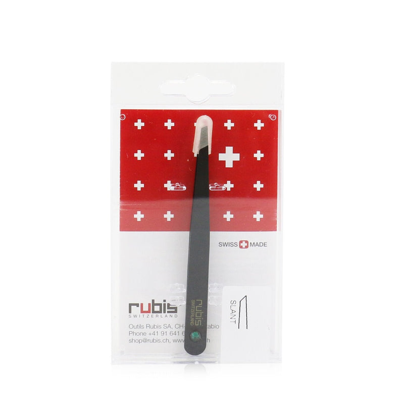 Rubis Tweezers Classic Swarovski - # Black With Diamond Swarovski Gem