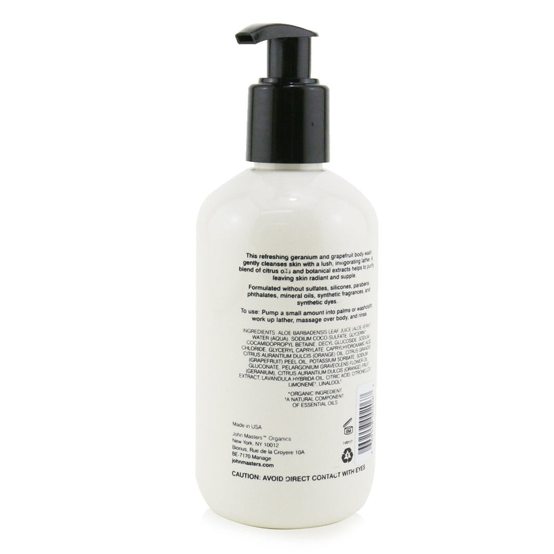 John Masters Organics Body Wash With Geranium & Grapefruit 