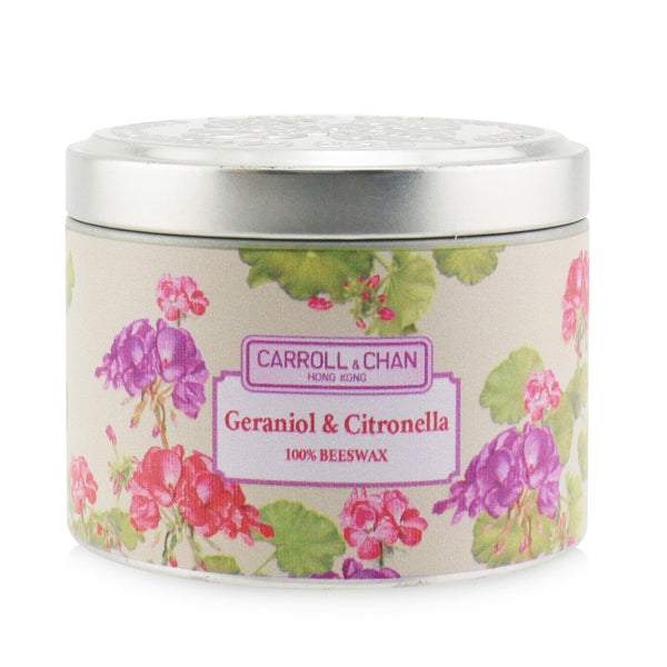 The Candle Company (Carroll & Chan) 100% Beeswax Tin Candle - Geraniol & Citronella  (8x6) cm