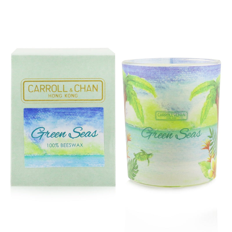 The Candle Company (Carroll & Chan) 100% Beeswax Votive Candle - Green Seas 