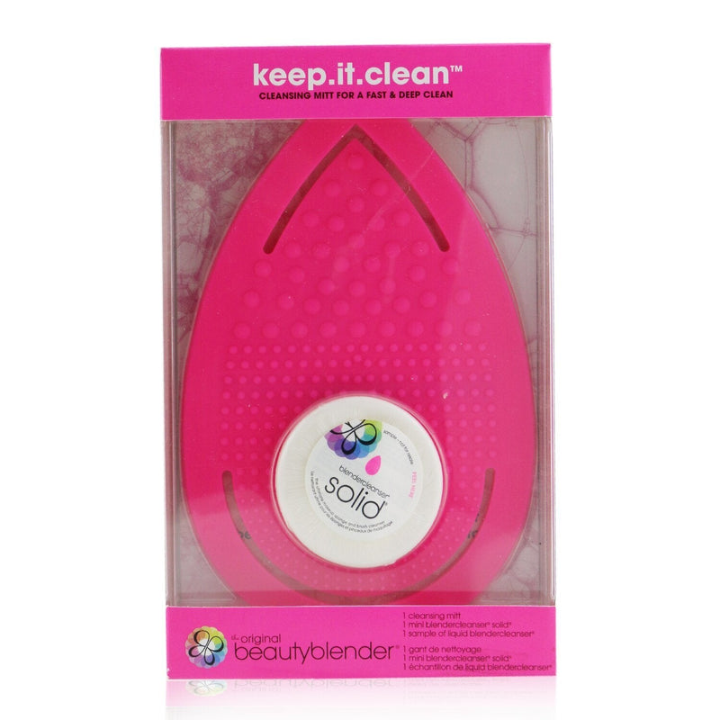 BeautyBlender Keep It Clean (1x Cleansing Mitt, 1x Mini Blendcleanser Solid)  2pcs