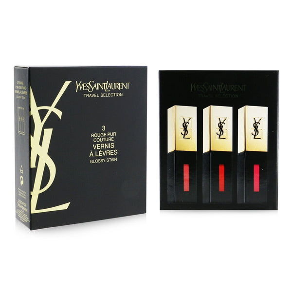 Yves Saint Laurent Rouge Pur Couture Vernis A Levres Glossy Stain Trio Set (7, 9, 12) 