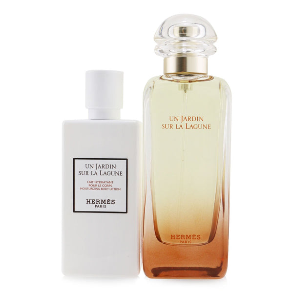 Hermes Un Jardin Sur La Lagune Coffret: Eau De Toilette Spray 100ml/3.3oz + Moisturizing Body Lotion 80ml/2.7oz 