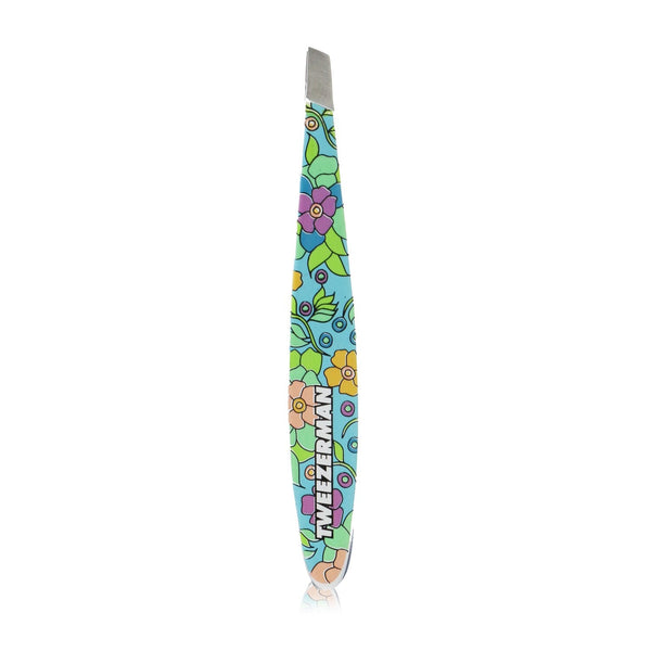 Tweezerman Mini Slant Tweezer (Vintage Floral Print) - Blue (Studio Collection)