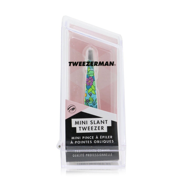 Tweezerman Mini Slant Tweezer (Vintage Floral Print) - Blue (Studio Collection)