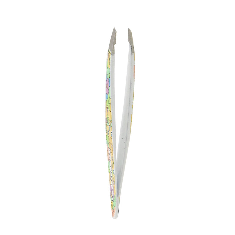 Tweezerman Mini Slant Tweezer (Vintage Floral Print) - Yellow (Studio Collection) 