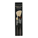 Sigma Beauty Essential Trio Brush Set - # Black  3pcs+1 Tin