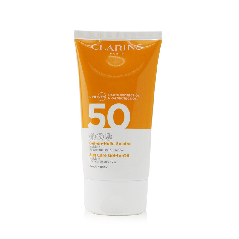 Clarins Invisible Sun Care Gel-To-Oil For Body SPF 50 - For Wet or Dry Skin 