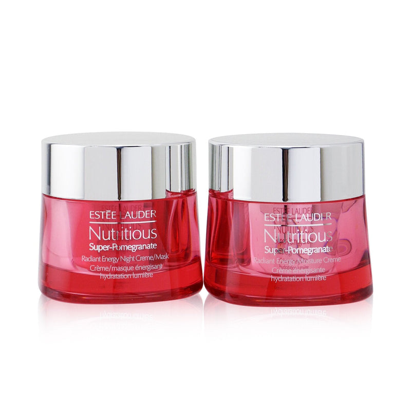 Estee Lauder Nutritious Super-Pomegranate Day & Night Radiance Set: Moisture Creme 50ml+ Night Creme/Mask 50ml 