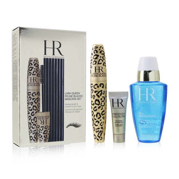 Helena Rubinstein Lash Queen Feline Blacks Mascara Set: Mascara 7.2ml + Prodigy Eye Treatment 3ml + Eye MakeUp Remover 50ml 