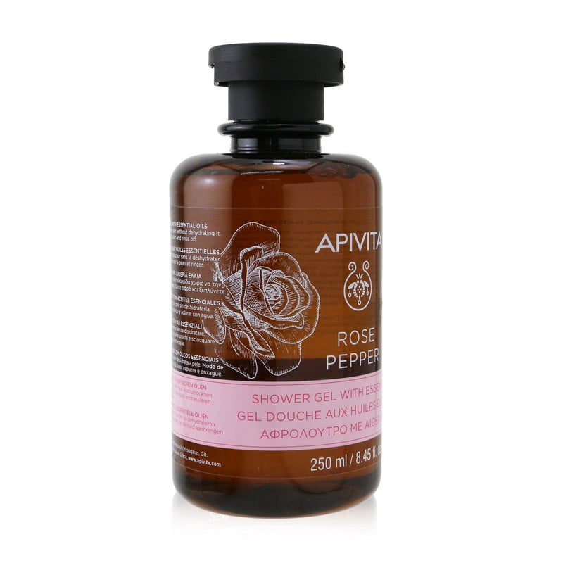 Apivita Rose Pepper Shower Gel with Essential Oils 