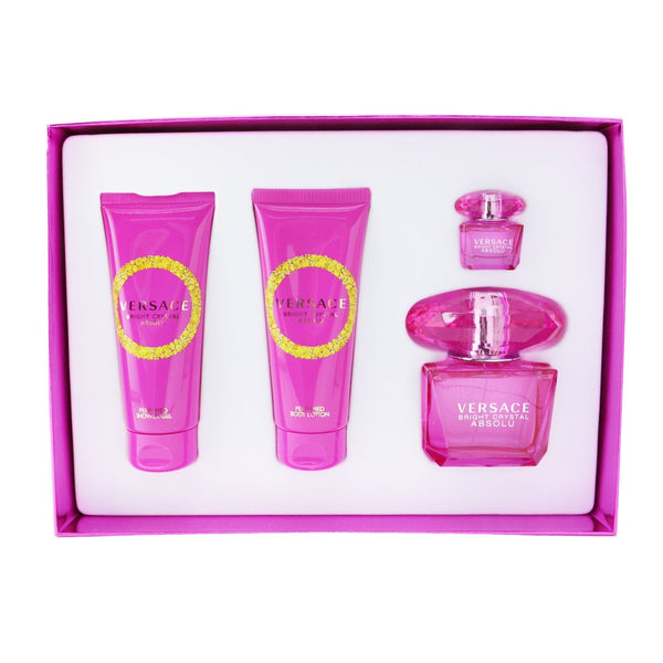 Versace Bright Crystal Absolu Coffret: Eau De Parfum Spray 90ml + Body Lotion 100ml +Eau De Parfum 5ml + Shower Gel 100ml 