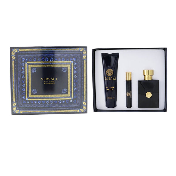 Versace Dylan Blue Coffret: Eau De Toillete Spray 100ml/3.4oz + Eau De Toillete Spray 10ml/0.3ozl + Bath&Shower Gel 150ml/5oz 