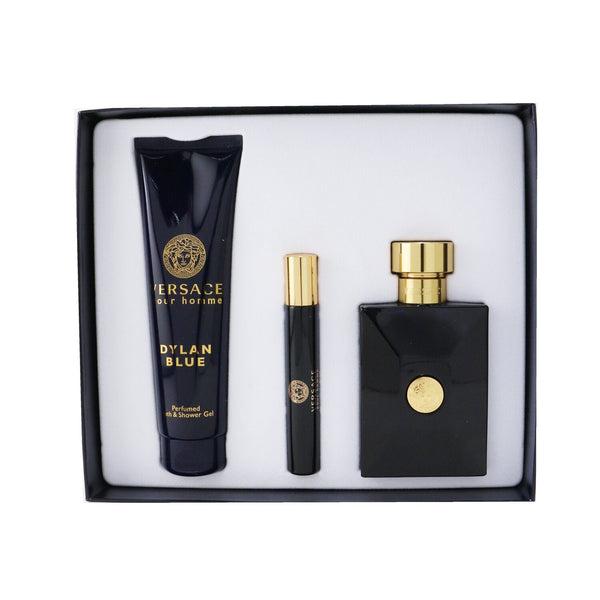 Versace Dylan Blue Coffret: Eau De Toillete Spray 100ml/3.4oz + Eau De Toillete Spray 10ml/0.3ozl + Bath&Shower Gel 150ml/5oz 