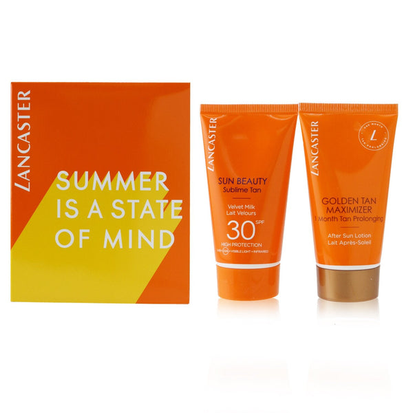 Lancaster Summer Is A State of Mind Set: 1x Sun Beauty Sublime Tan Velvet Milk SPF 30 - 50ml/1.7oz + 1x Golden Tan Maximizer After Sun Lotion - 50ml/1.7oz 