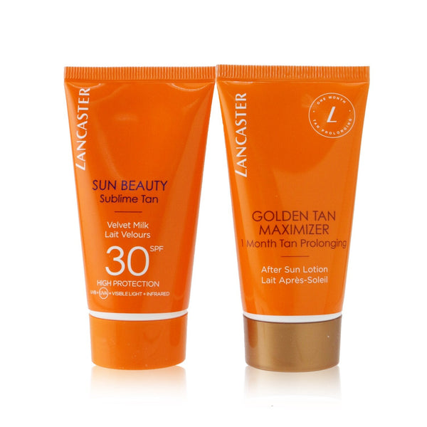 Lancaster Summer Is A State of Mind Set: 1x Sun Beauty Sublime Tan Velvet Milk SPF 30 - 50ml/1.7oz + 1x Golden Tan Maximizer After Sun Lotion - 50ml/1.7oz 