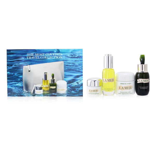 La Mer The Most-Covered Travel Collection: 1x The Concentrate - 30ml/1oz + 1x The Eye Balm Intense - 15ml/0.5oz + 1x The Renewal Oil - 30ml/1oz + 1x Cream De La Mer The Moisturizing Cream - 60ml/2oz + 1x Bag 