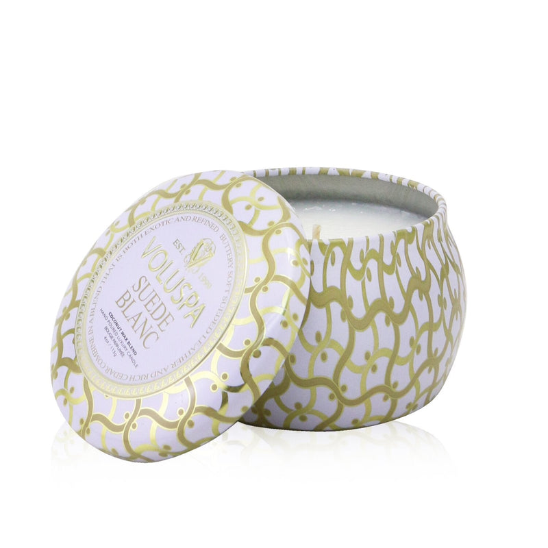 Voluspa Mini Tin Candle - Suede Blanc  113g/4oz