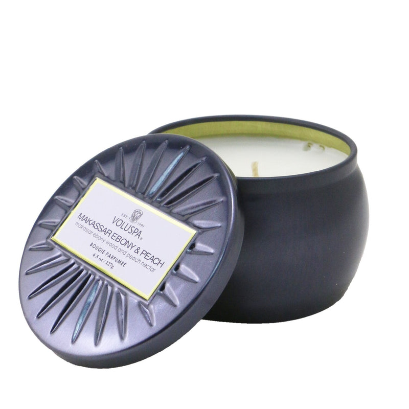 Voluspa Mini Tin Candle - Makassar Ebony & Peach 