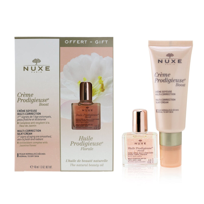 Nuxe Nuxe Gift Set: Creme Prodigieuse Boost Multi-Correction Silky Cream 40ml + Huile Prodigieuse Florale Multi-Purpose Dry Oil 10ml 