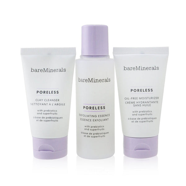 BareMinerals Poreless At Any Age Starter Kit: Clay Cleanser 30ml+ Exfoliating Essence 50ml+ Oil-Free Moisturizer 30ml 