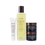 Fresh Black Tea Firming Beauty Bundle Set: Soy Face Cleanser - 20ml/0.6oz + Black Tea Kombucha Facial Treatment Essence - 150ml/5oz +  Black Tea Firming Overnight Mask - 30ml/1oz + Black Tea Firming Corset Cream - 30ml/1oz 