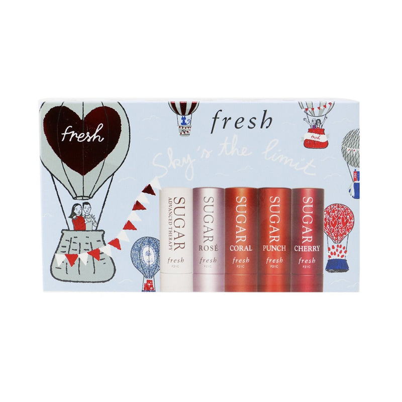 Fresh Sugar Lip Treatment Set: Sugar Lip Treatment Advanced Therapy - 2.2g/0.07oz +  4x Mini Sugar Lip Treatment SPF 15 (#Rose, #Coral, #Punch, #Cherry) 