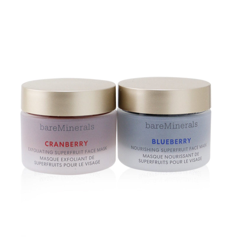 BareMinerals Superfruit Mask Duo (Limited Edition): Cranberry Exfoliating Face Mask 30g+ Blueberry Nourishing Face Mask 30g 