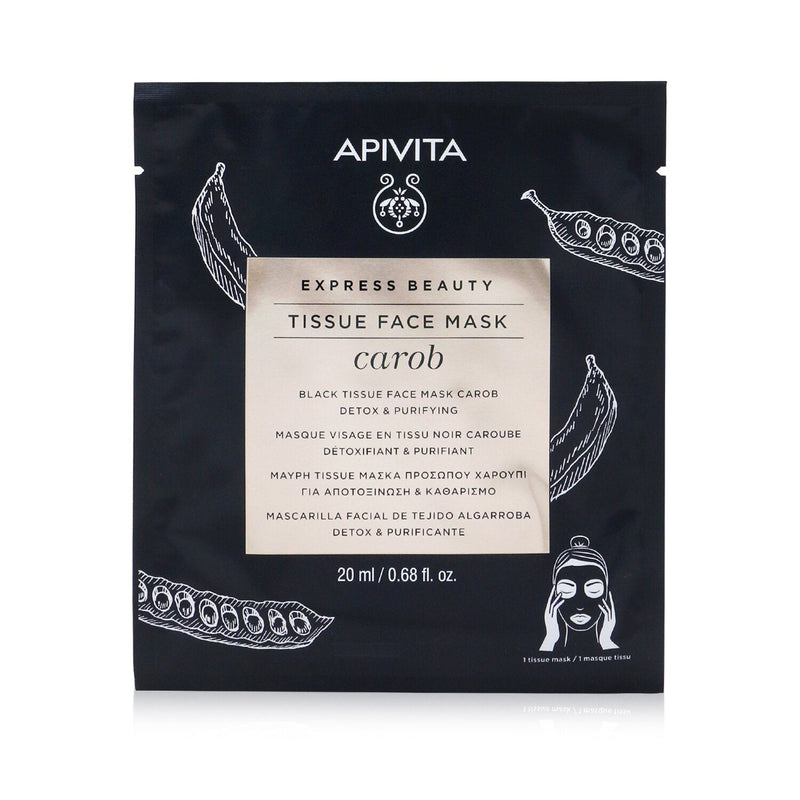 Apivita Express Beauty Black Tissue Face Mask with Carob (Detox & Purifying) 