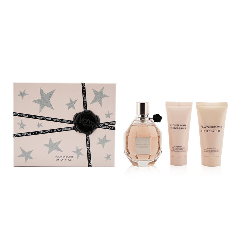 Viktor & Rolf Flowerbomb Coffret: Eau De Parfum Spray 100ml/3.4oz + Body Cream 40ml/1.36oz + Shower Gel 50ml/1.7oz 