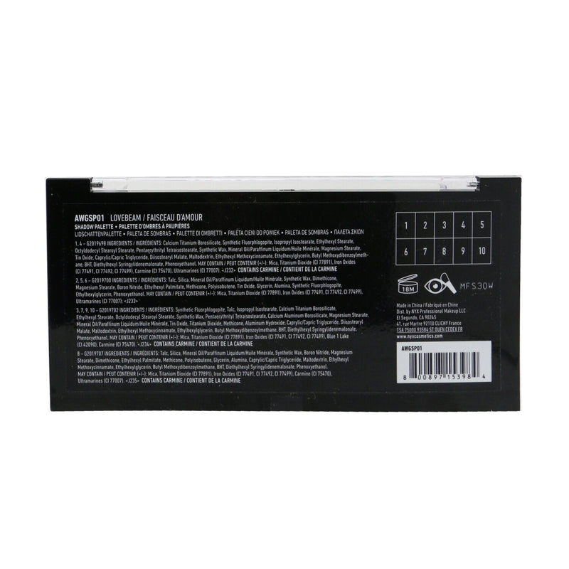 NYX Away We Glow Shadow Palette (10x Eyeshadow) - # Lovebeam  10x1g/0.03oz