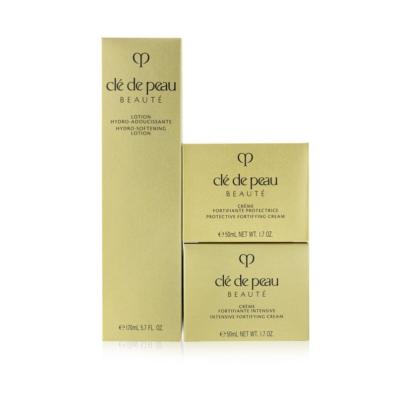 Cle De Peau Ultimate Daily Cream Care Set: Hydro-Softening Lotion N+ Protective Fortifying Cream N SPF 25+ Intensive Fortifying Cream N  3pcs