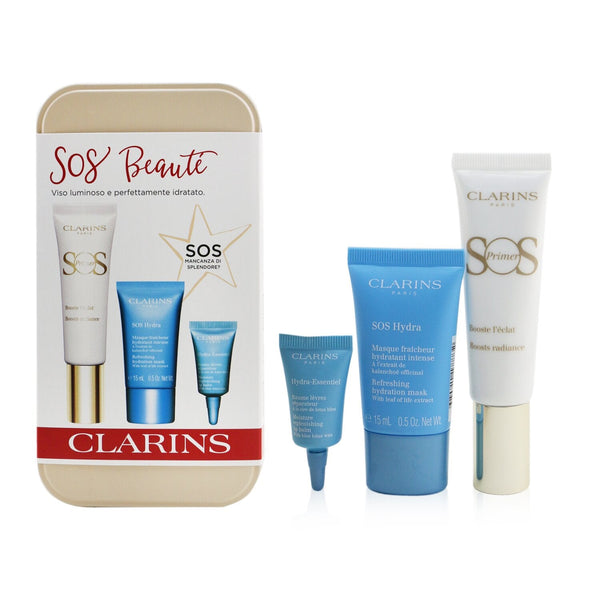 Clarins SOS Beaute Set (1x Primer 30ml + 1x Mask 15ml + 1x Lip Balm 3ml) - 00 Universal Light  3pcs