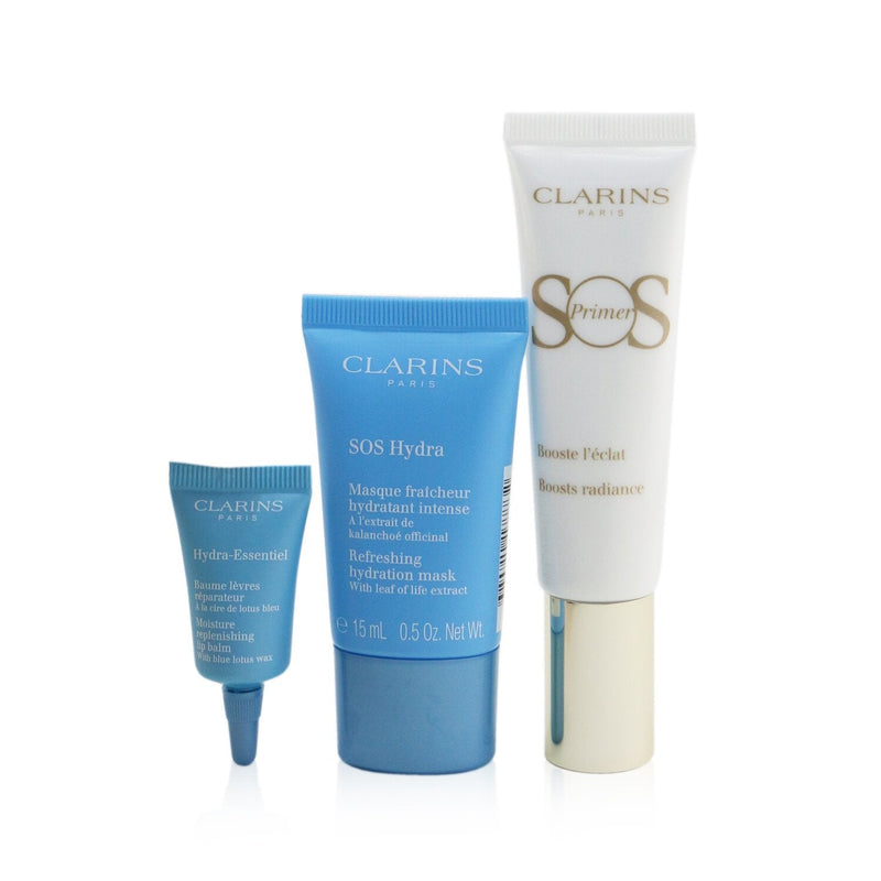 Clarins SOS Beaute Set (1x Primer 30ml + 1x Mask 15ml + 1x Lip Balm 3ml) - 00 Universal Light 