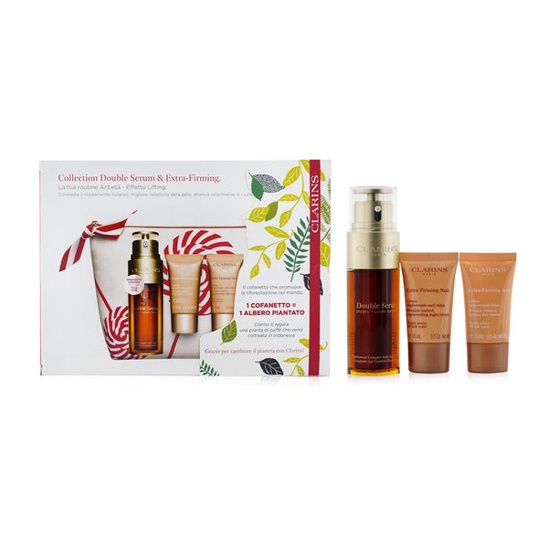 Clarins Double Serum Extra-Edition Set: Double Serum 50ml + Extra-Firming Day Cream 15ml + Extra-Firming Night Cream 15ml + Bag 
