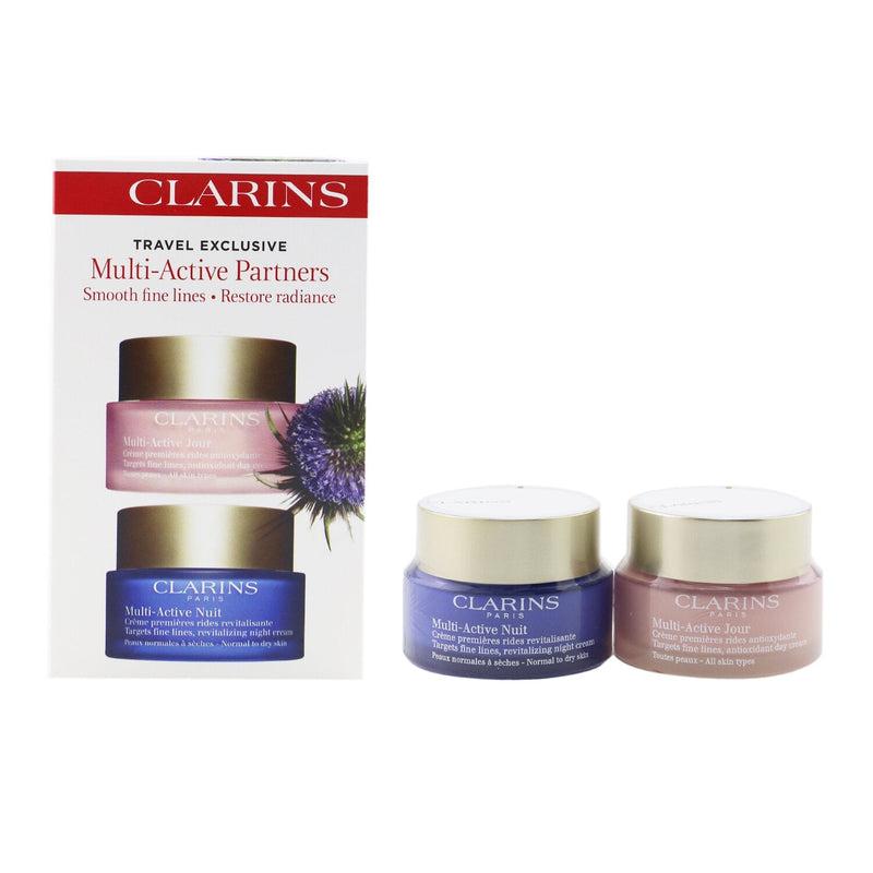 Clarins Multi-Active Partners Set: Multi-Active Day Cream 50ml/1.6oz + Night Cream 50ml/1.7oz  2pcs