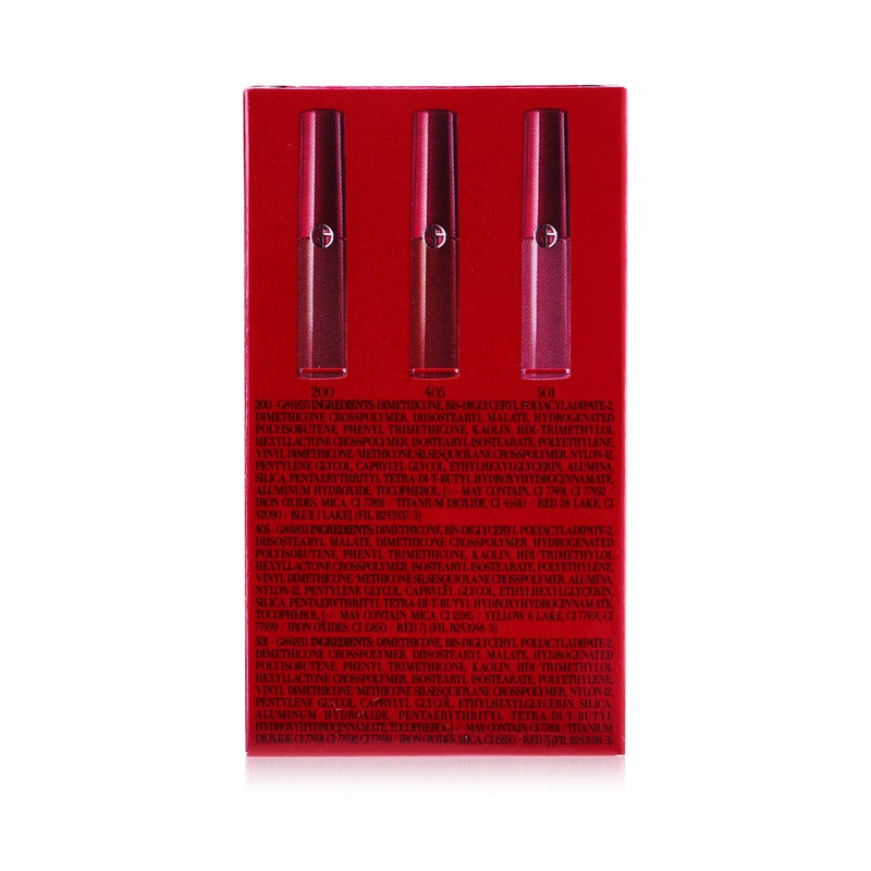 Giorgio Armani Lip Maestro Intense Velvet Color Set (3x Mini Liquid Lipstick) - #200,#405,#501 