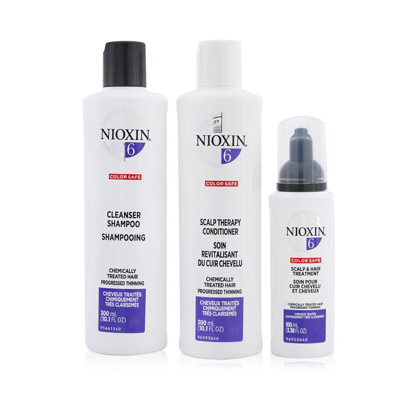 Nioxin 3D Care System Kit 6 - For Chemically Treated Hair, Progressed Thinning (Box Slightly Damaged) 