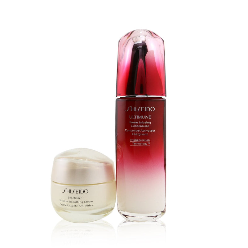 Shiseido Defend & Regenerate Power Wrinkle Smoothing Set: Ultimune Power Infusing Concentrate N 100ml + Benefiance Wrinkle Smoothing Cream 50ml 