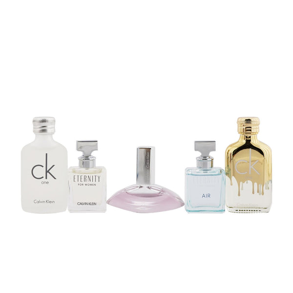 Calvin Klein Deluxe Fragrance Travel Collection: CK One EDT 10ml + CK One Gold EDT 10ml + Eternity EDP 5ml + Eternity Air EDP 5ml + Euphoria EDP 4ml (Box Slightly Damaged)  5pcs